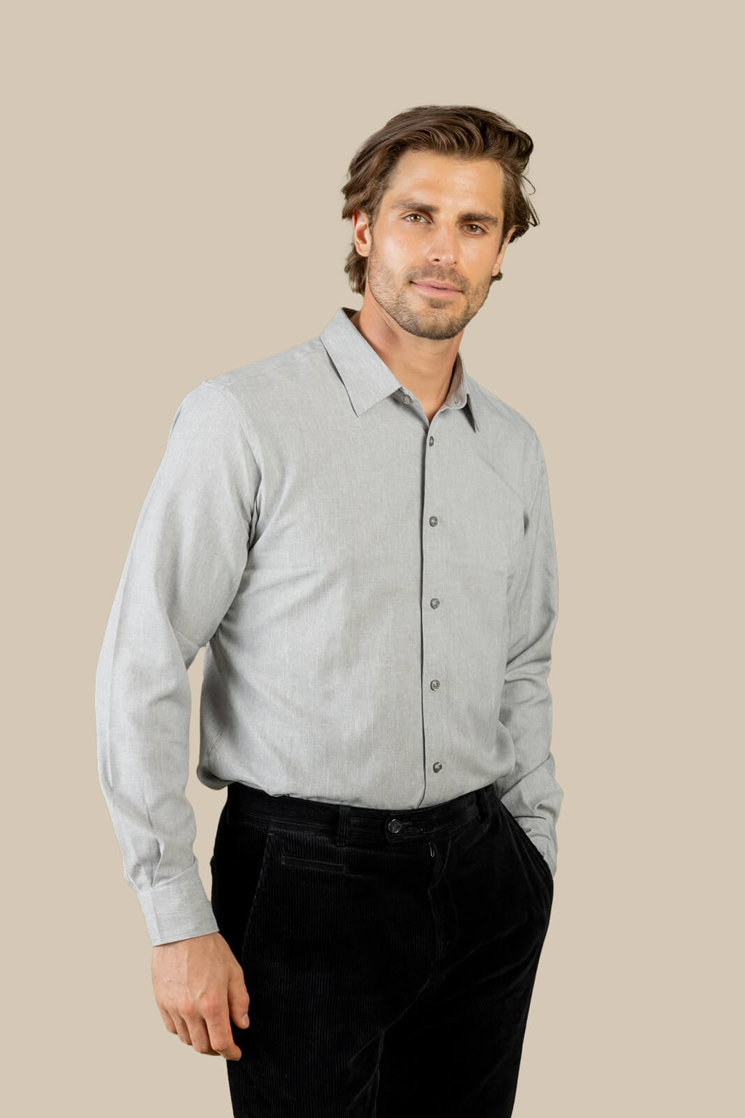 Coffee Dress Shirt for Men - Graphite