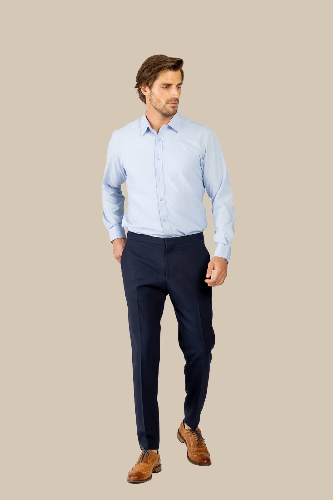 Coffee Dress Shirt for Men - Light Blue